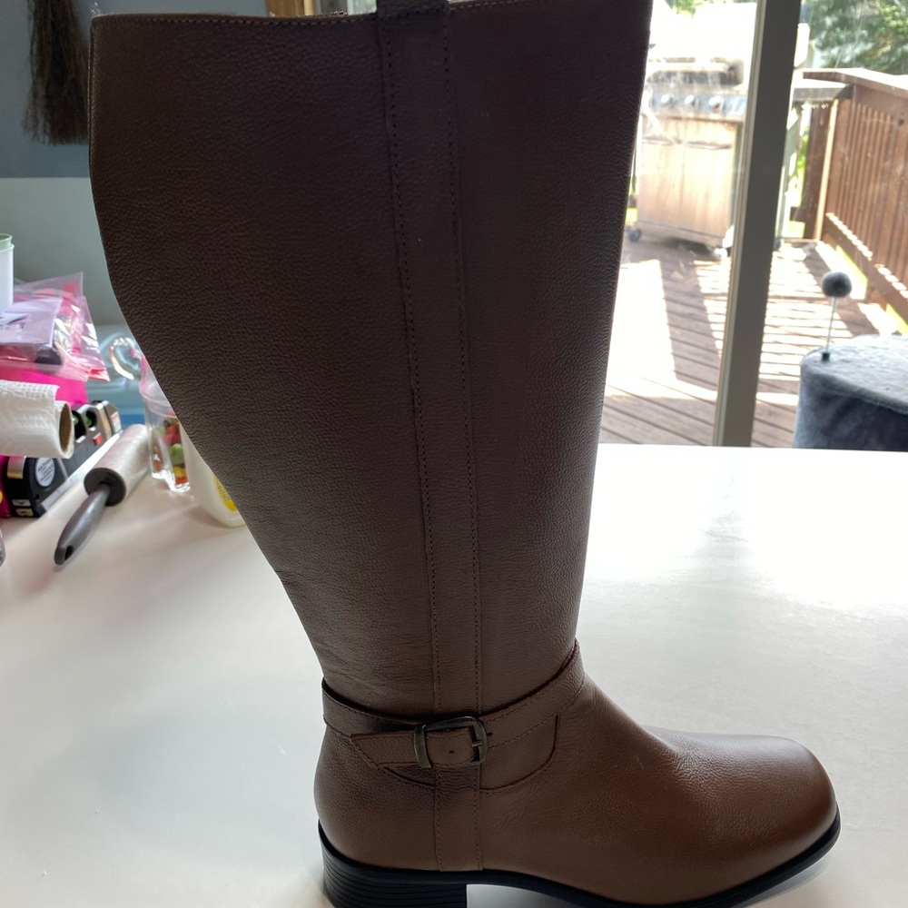 Comfortview Brown Knee-High Wide Calf Boots